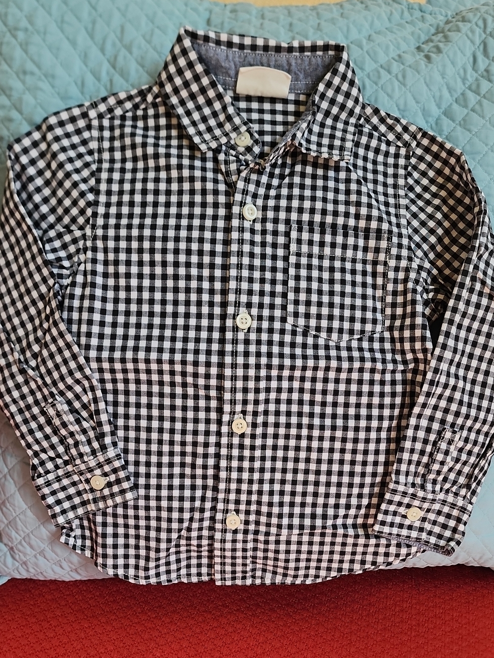 Crazy 8 Black and White Gingham Button-Down Shirt